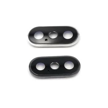 Сребрист/черен цвят, рамка обектив на задната камера за Apple iPhone X